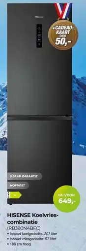 EP Beerepoot Hisense koelvriescombinatie RB390N4BFC aanbieding
