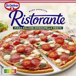 Albert Heijn Dr. Oetker Ristorante pizza salami mozzarella pesto aanbieding