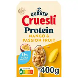 Albert Heijn Quaker Cruesli protein mango & passionfruit aanbieding