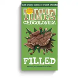 Albert Heijn Tony's Chocolonely Filled melk praline hazelnoot crunch aanbieding