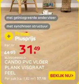 Praxis Cando pvc vloer plank visgraat feel aanbieding