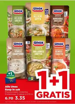 PLUS Alle Unox Soep in zak aanbieding