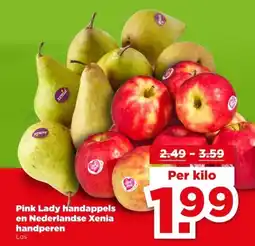 PLUS Pink Lady handappels en Nederlandse Xenia handperen aanbieding