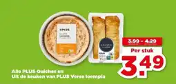 PLUS Alle PLUS Quiches en Uit de keuken van PLUS Verse loempia aanbieding