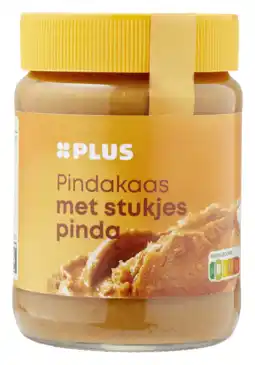 PLUS PLUS Pindakaas met stukjes pinda aanbieding