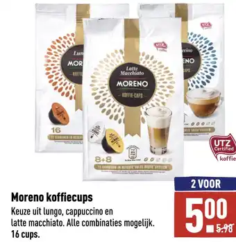 ALDI Moreno koffiecups Keuze uit lungo, cappuccino en latte macchiato. Alle combinaties mogelijk. aanbieding