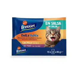 Zooplus 24 x 85g Brekkies Daily Delice Kip & Kalkoen natvoer voor katten aanbieding