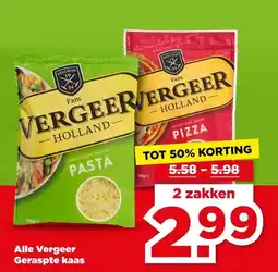 PLUS Alle Vergeer Geraspte kaas aanbieding