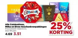 PLUS Alle Celebrations, Milka en Elvee Geschenkverpakkingen aanbieding