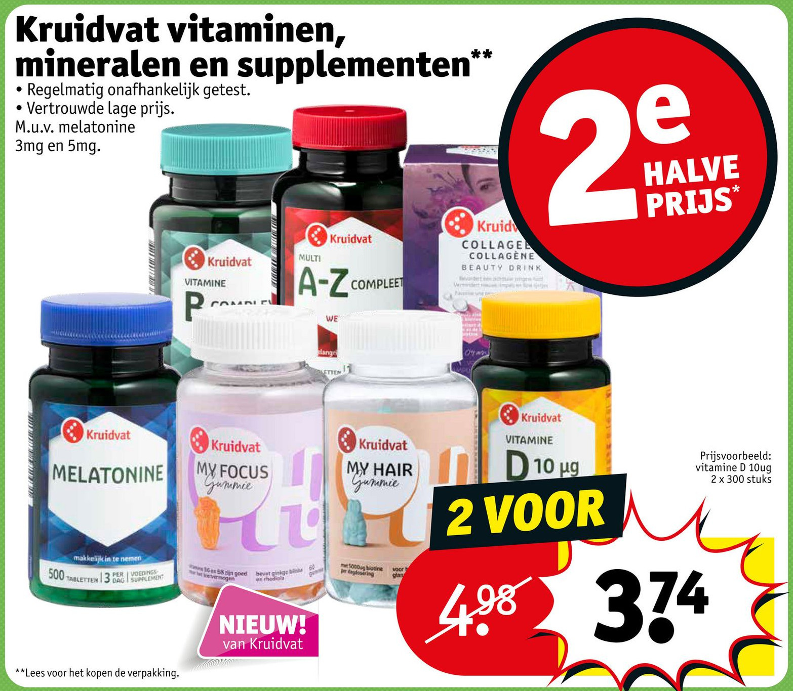 Kruidvat vitaminen, mineralen en supplementen aanbieding bij Kruidvat