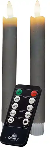 Intratuin Anna's Collection LED dinerkaars Rustiek met timer taupe D 2,1 H 18 cm 2 stuks aanbieding