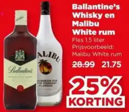 PLUS Ballantine's Whisky en Malibu White rum aanbieding