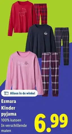 Lidl Esmara Kinder pyjama aanbieding