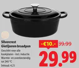 Lidl Silvercrest Gietijzeren braadpan aanbieding
