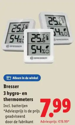Lidl Bresser 3 hygro en thermometers aanbieding