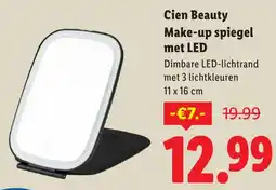 Lidl Cien Beauty Make-up spiegel met LED aanbieding