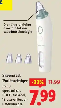 Lidl Silvercrest Poriënreiniger aanbieding