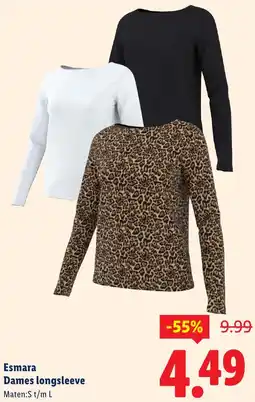 Lidl Esmara Dames longsleeve aanbieding