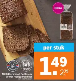 Albert Heijn AH Bakkersbrood OerDesem donker meergranen heel aanbieding