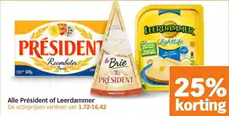 Albert Heijn Alle Président of Leerdammer aanbieding