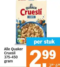 Albert Heijn Alle Quaker Cruesli aanbieding