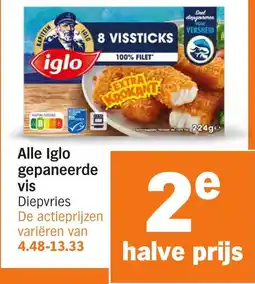 Albert Heijn Alle Iglo gepaneerde vis aanbieding