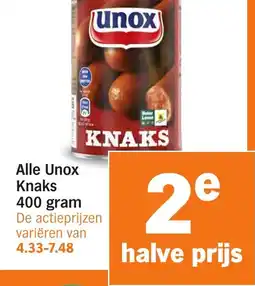 Albert Heijn Alle Unox Knaks aanbieding