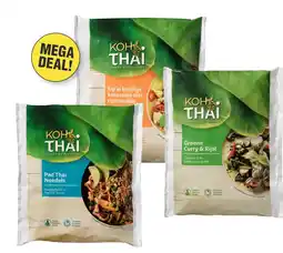 Budget Food Koh Thai Groene Curry & Rijst, Pad Thai Noedels of Kip in Kruidige Kokossaus met Rijstnoedels aanbieding