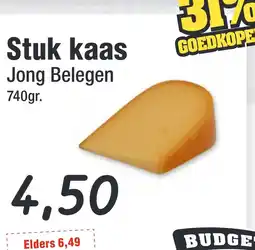 Budget Food Stuk kaas Jong Belegen 740gr. aanbieding