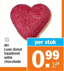 Albert Heijn AH Luxe donut hazelnoot witte chocolade aanbieding