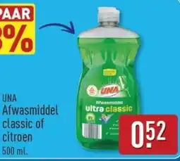ALDI UNA Afwasmiddel classic of citroen aanbieding