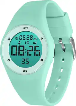 Bol.com Smartwatch Kinderen - Stopwatch - Stappen - Waterdicht - Mint aanbieding