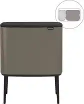 Bol.com Brabantia Bo Touch Bin Prullenbak Afvalscheiding - 11 + 23 liter - Platinum aanbieding