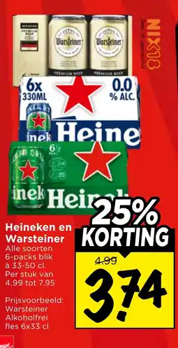 Vomar Voordeelmarkt Heineken en Warsteiner aanbieding
