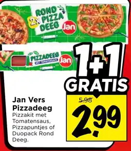 Vomar Voordeelmarkt Jan Jan Vers Pizzadeeg aanbieding