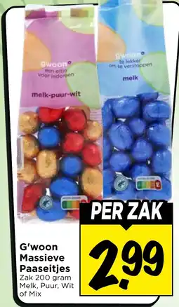 Vomar Voordeelmarkt G'woon Massieve Paaseitjes aanbieding