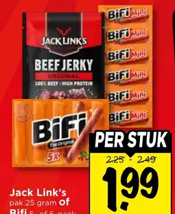 Vomar Voordeelmarkt Jack Link's of bifi aanbieding