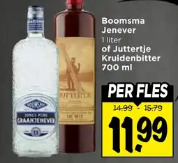 Vomar Voordeelmarkt of Juttertje Kruidenbitter Boomsma Jenever aanbieding