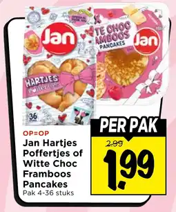 Vomar Voordeelmarkt Jan Hartjes Poffertjes of Witte Choc Framboos Pancakes aanbieding
