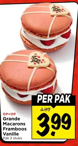 Vomar Voordeelmarkt Grande Macarons Framboos Vanille aanbieding