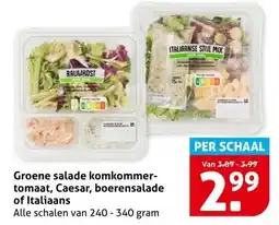 Hoogvliet Groene salade komkommer tomaat, caesar, boerensalade of italiaans aanbieding
