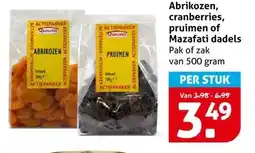 Hoogvliet Abrikozen, cranberries, pruimen of mazafati dadels aanbieding