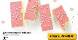Jumbo Jumbo roze tompouce met hartjes aanbieding