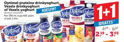 Coop Optimel proteïne drinkyoghurt, Vezels drinkyoghurt of Vezels yoghurt aanbieding