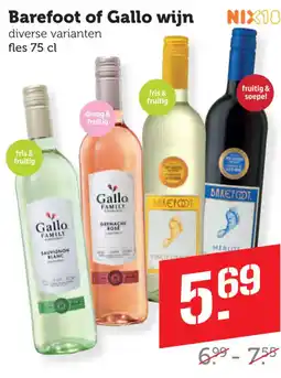 Coop Barefoot of Gallo wijn aanbieding