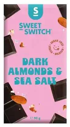 De Online Drogist Sweet-Switch Dark Almonds & Sea Salt Chocolade Suikervrij aanbieding