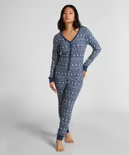 Hunkemoller Hunkemöller Jersey onesie Fairisle Blauw aanbieding