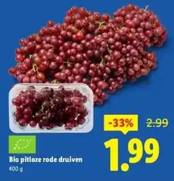 Lidl Bio pitloze rode druiven aanbieding