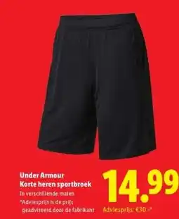 Lidl Under Armour Korte heren sportbroek aanbieding