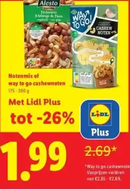 Lidl Notenmix of way to go cashewnoten aanbieding